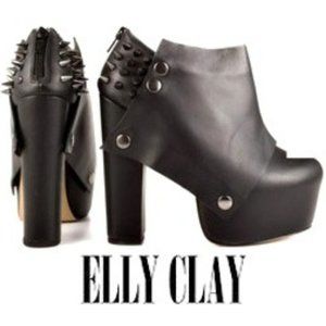 💥💥KILLER DESIGN💥💥Jenuine Leather Missy Spiked Platform Bootie in Black